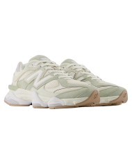 Sneakers Donna New Balance Unisex 9060 Mesh Suede White Green