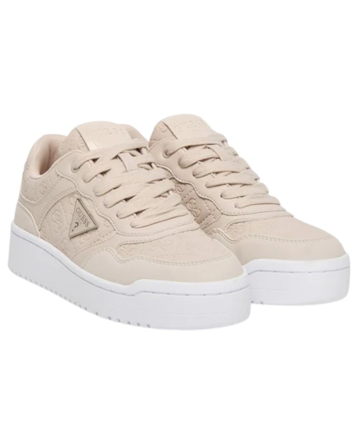 Sneakers Guess Donna Miram 9 4G Logo Leather Ivory