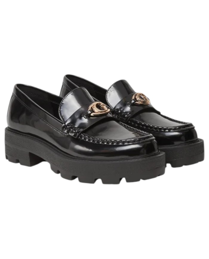 Mocassino Guess Donna Yanika G Logo Leather Black