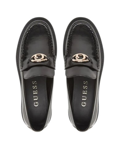Mocassino Guess Donna Yanika G Logo Leather Black