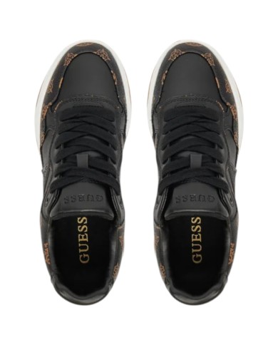 Sneakers Guess Donna Hapyy 3 Platform 4G Logo Peony Leather Black