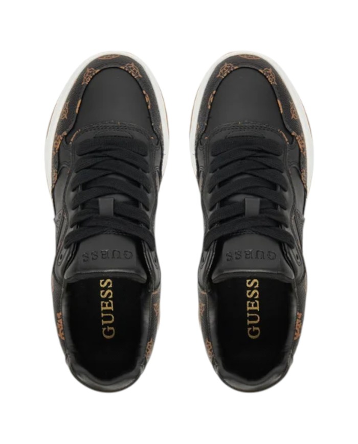 Sneakers Guess Donna Hapyy 3 Platform 4G Logo Peony Leather Black