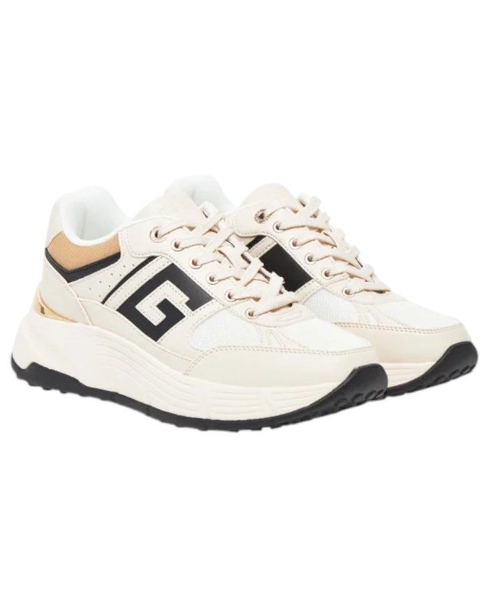 Sneakers Guess Donna Fonzi Runner G Logo Mesh Leather Cream