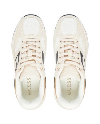 Sneakers Guess Donna Fonzi Runner G Logo Mesh Leather Cream