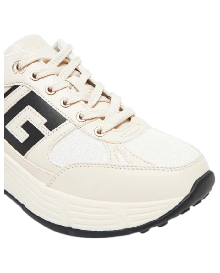 Sneakers Guess Donna Fonzi Runner G Logo Mesh Leather Cream