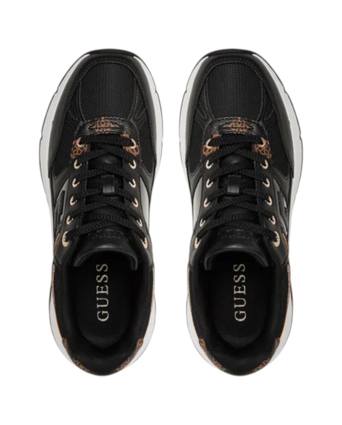Sneakers Guess Donna Fonzi Runner G Logo Mesh Leather Black