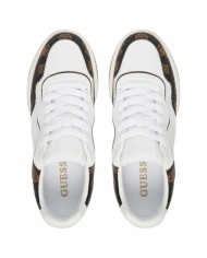 Sneakers Guess Donna Hapyy 3 Platform 4G Logo Peony Leather White Brown