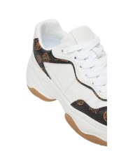 Sneakers Guess Donna Hapyy 3 Platform 4G Logo Peony Leather White Brown