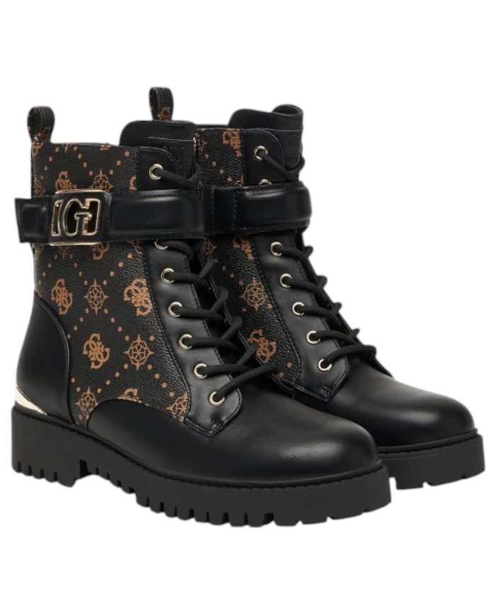 Stivaletto Guess Donna Oranda 2 4G Logo Peony Leather Black Brown