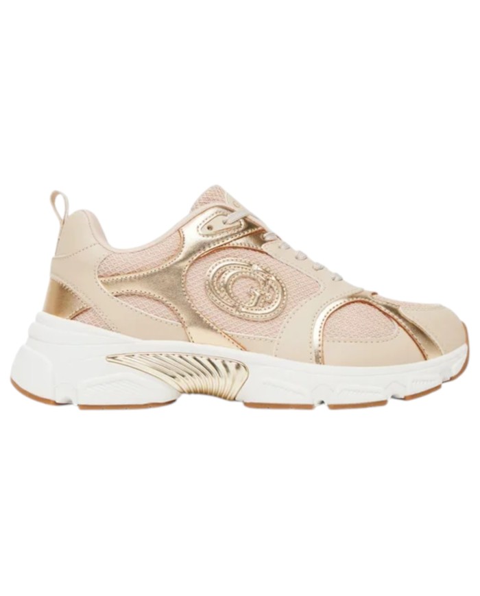 Sneakers Guess Donna Ibitha Runner Mesh Leather Sand