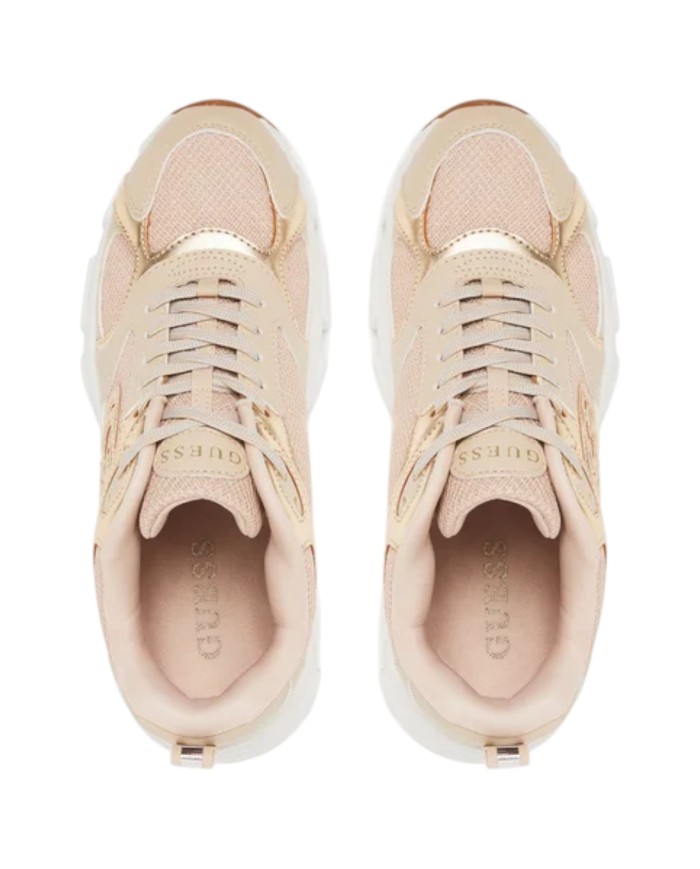 Sneakers Guess Donna Ibitha Runner Mesh Leather Sand