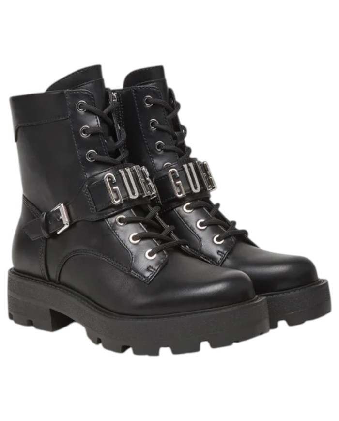 Stivaletto Guess Donna Yanzy Anfibio Leather Black