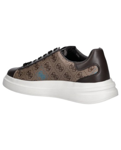Sneakers Guess Uomo Elba 4G Logo Leather Beige Brown