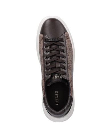 Sneakers Guess Uomo Elba 4G Logo Leather Beige Brown
