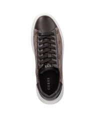 Sneakers Guess Uomo Elba 4G Logo Leather Beige Brown