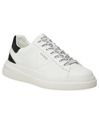 Sneakers Uomo Guess Elba Patch Logo Leather White Black