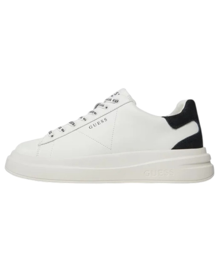 Sneakers Uomo Guess Elba Patch Logo Leather White Black