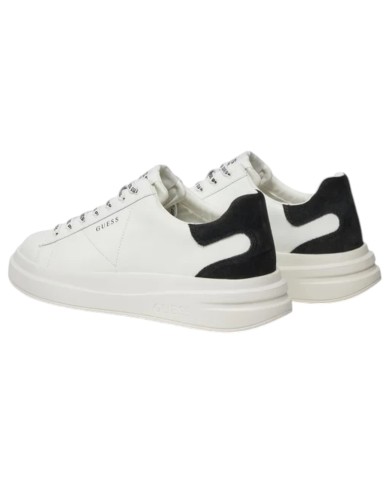 Sneakers Uomo Guess Elba Patch Logo Leather White Black