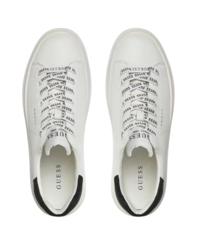 Sneakers Uomo Guess Elba Patch Logo Leather White Black