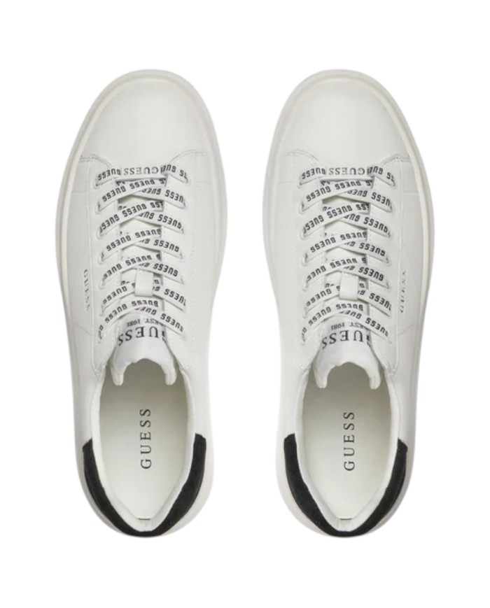 Sneakers Uomo Guess Elba Patch Logo Leather White Black