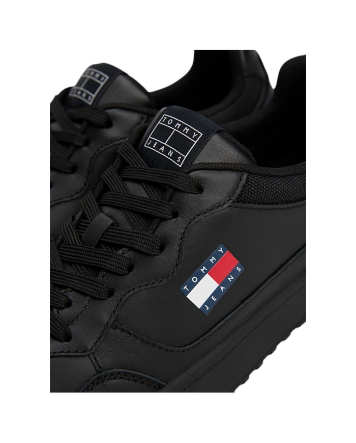 Sneakers Uomo Tommy Hilfiger Tjm Cup Flag Logo Leather Black