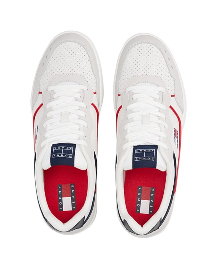 Sneakers Uomo Tommy Hilfiger Tjm Cup Flag Logo Leather White