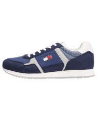 Sneakers Uomo Tommy Hilfiger Tjm Runner Flag Logo Mesh Leather Navy