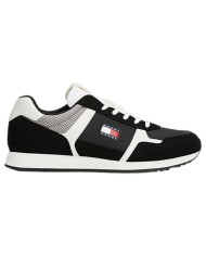 Sneakers Uomo Tommy Hilfiger Tjm Runner Flag Logo Mesh Leather Black