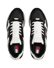 Sneakers Uomo Tommy Hilfiger Tjm Runner Flag Logo Mesh Leather Black