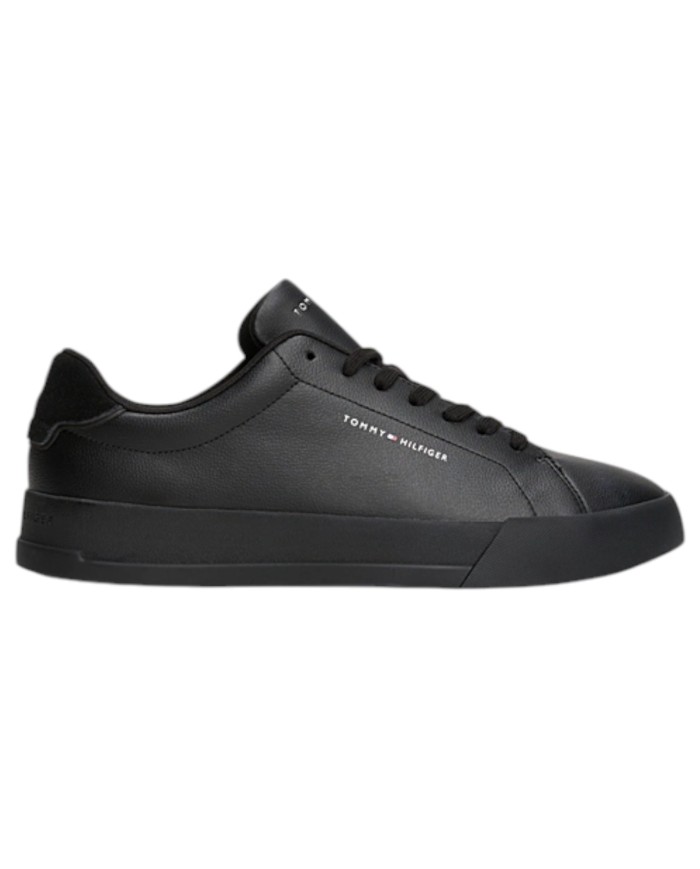 Sneakers Uomo Tommy Hilfiger Th Court Line Logo Leather Black