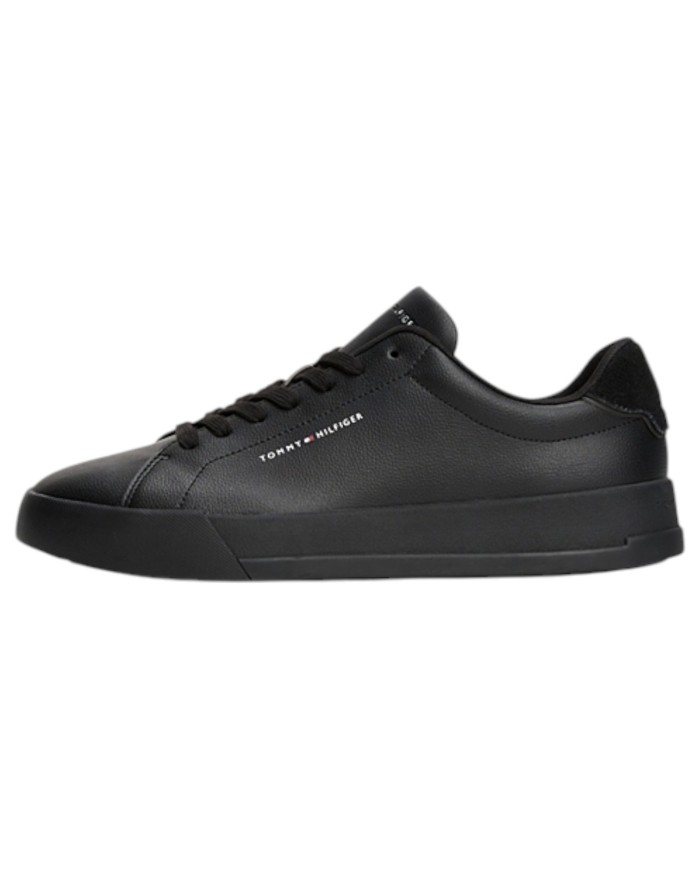 Sneakers Uomo Tommy Hilfiger Th Court Line Logo Leather Black