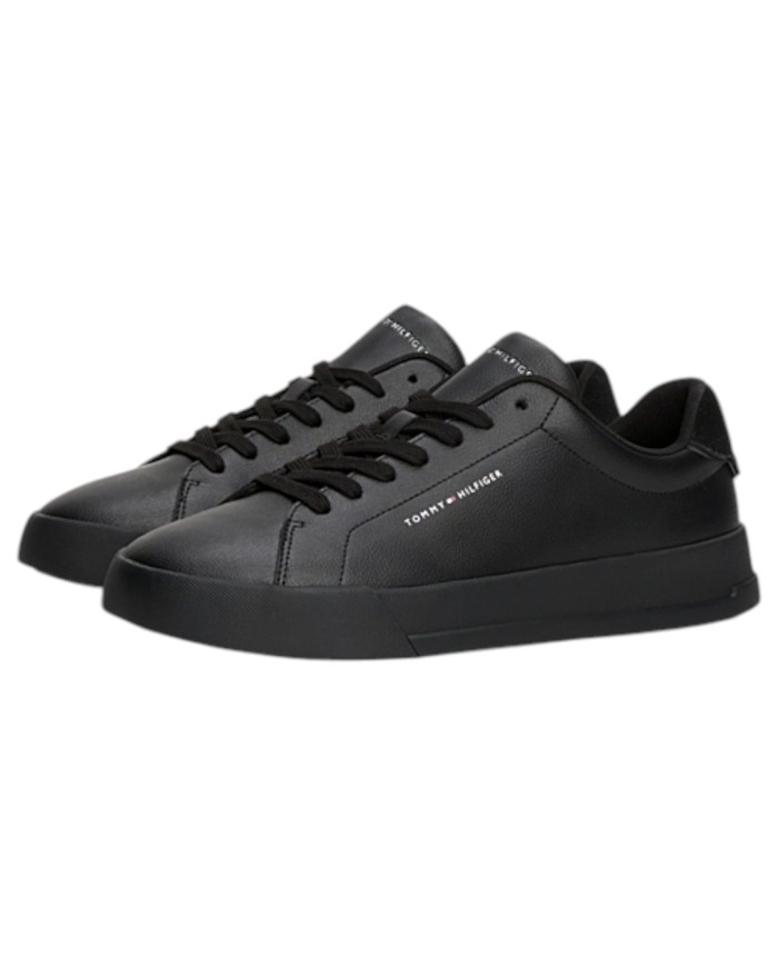 Sneakers Uomo Tommy Hilfiger Th Court Line Logo Leather Black