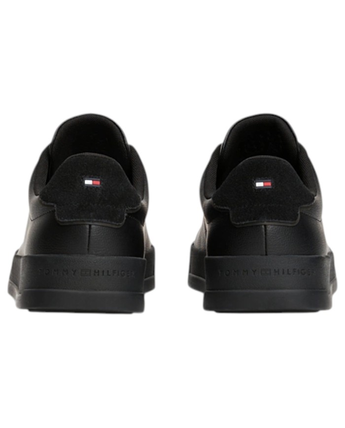 Sneakers Uomo Tommy Hilfiger Th Court Line Logo Leather Black