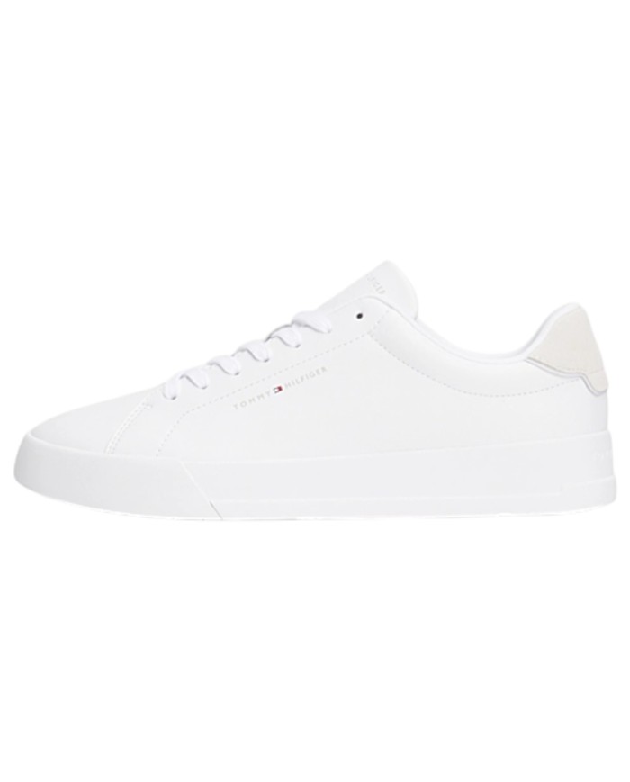 Sneakers Uomo Tommy Hilfiger Th Court Line Logo Leather White