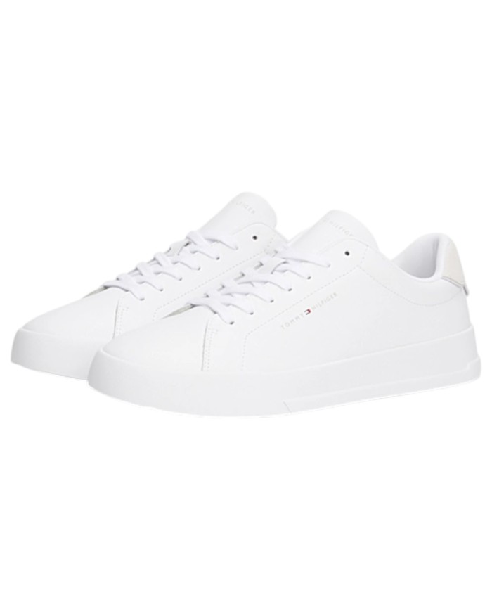 Sneakers Uomo Tommy Hilfiger Th Court Line Logo Leather White