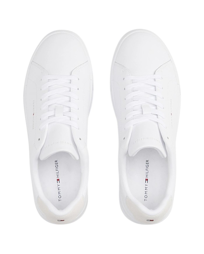 Sneakers Uomo Tommy Hilfiger Th Court Line Logo Leather White