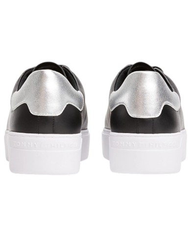 Sneakers Donna Tommy Hilfiger Essential Platform Line Logo Leather Black