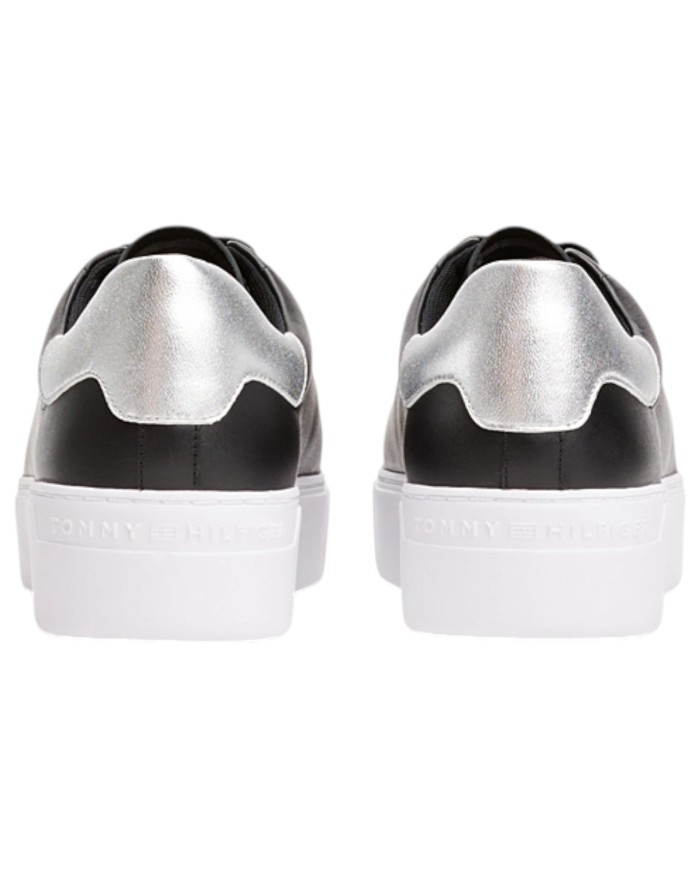 Sneakers Donna Tommy Hilfiger Essential Platform Line Logo Leather Black