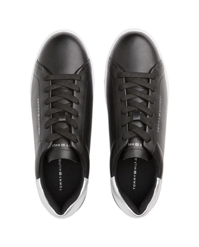 Sneakers Donna Tommy Hilfiger Essential Platform Line Logo Leather Black