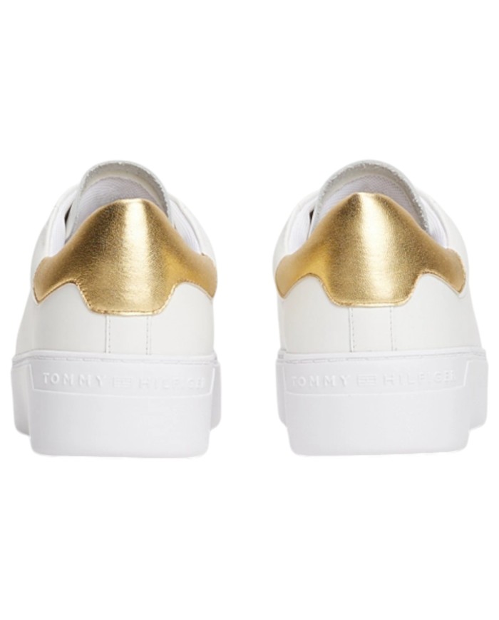 Sneakers Donna Tommy Hilfiger Essential Platform Line Logo Leather White