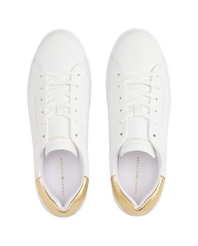 Sneakers Donna Tommy Hilfiger Essential Platform Line Logo Leather White
