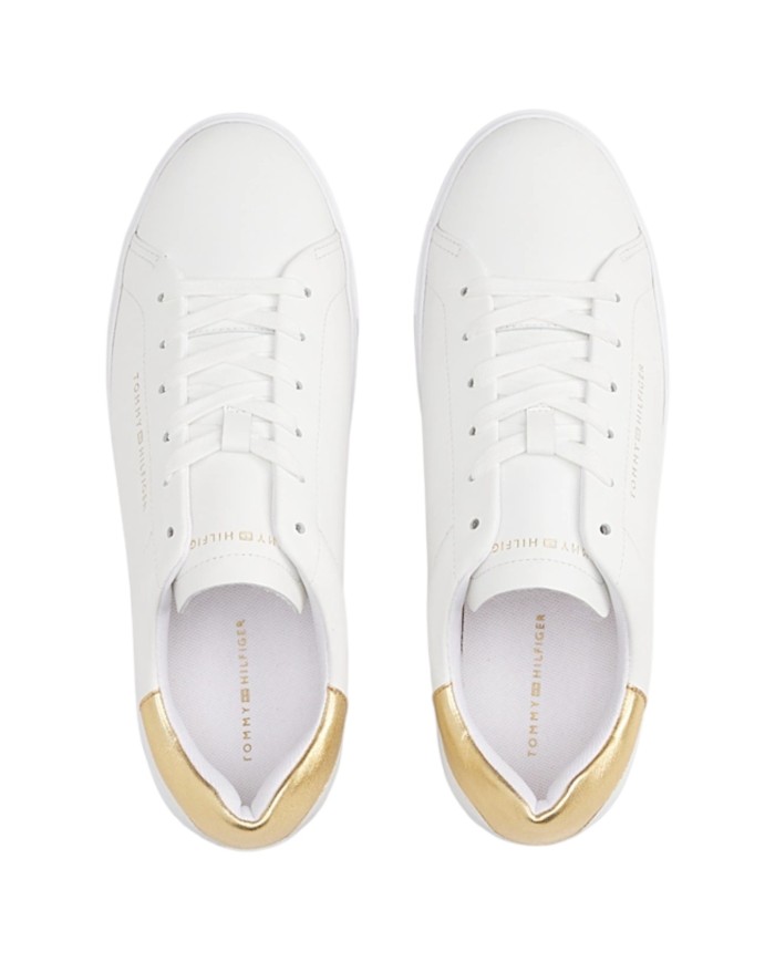Sneakers Donna Tommy Hilfiger Essential Platform Line Logo Leather White