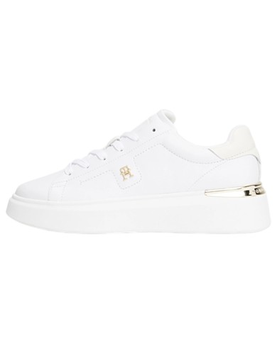 Sneakers Donna Tommy Hilfiger Th Fashion Court Monogram Logo Leather White