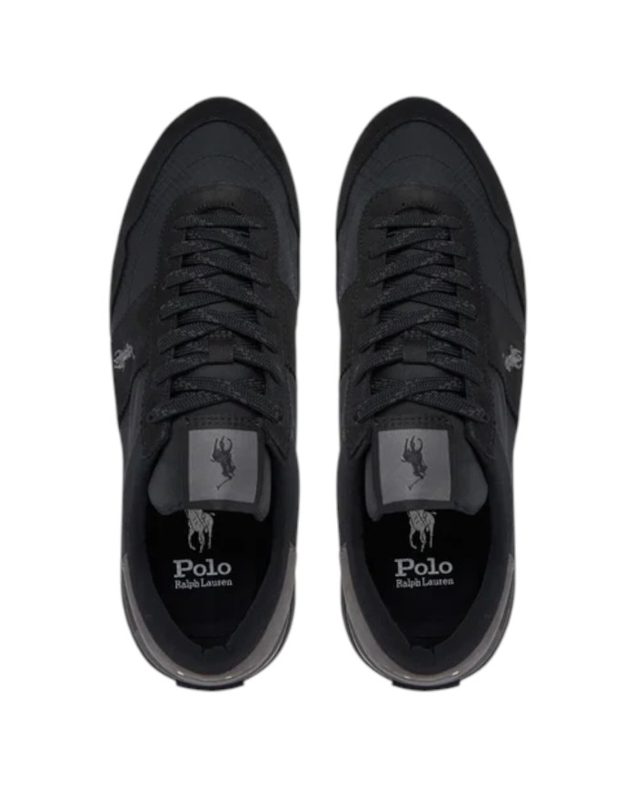 Sneaker Uomo Ralph Lauren Train 89 in Nabuk e Oxford  Black