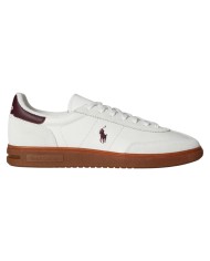 Sneaker Uomo Ralph Lauren Bedford in Camoscio e Pelle Bianco Bordò