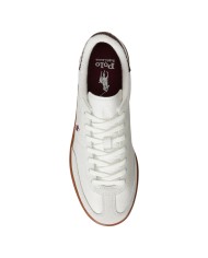 Sneaker Uomo Ralph Lauren Bedford in Camoscio e Pelle Bianco Bordò