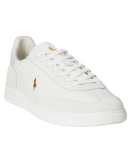 Sneaker Uomo Ralph Lauren Bedford in Camoscio e Pelle Bianco Bianco