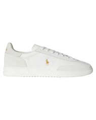 Sneaker Uomo Ralph Lauren Bedford in Camoscio e Pelle Bianco Bianco