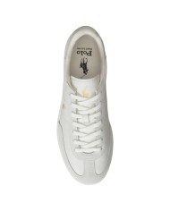 Sneaker Uomo Ralph Lauren Bedford in Camoscio e Pelle Bianco Bianco