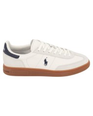 Sneaker Uomo Ralph Lauren Bedford in Camoscio e Pelle Bianco Nero